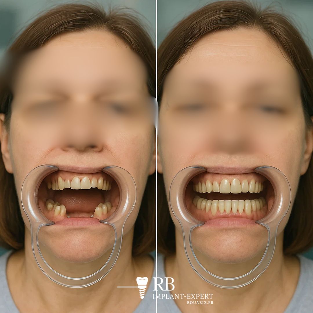 femme implant dentaire bridge